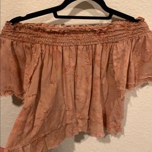 Blue Life Orange Off the shoulder Blouse Sz Medium
